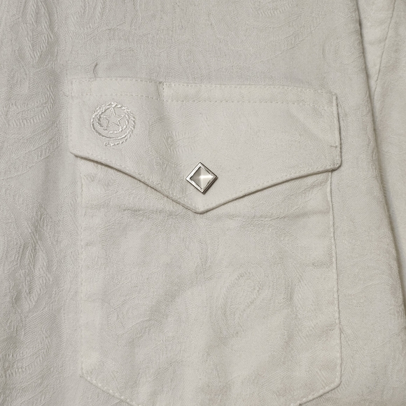 George Strait Wrangler Men's White Diamond Shape Pearl Snap Shirt - Picture 2 of 7